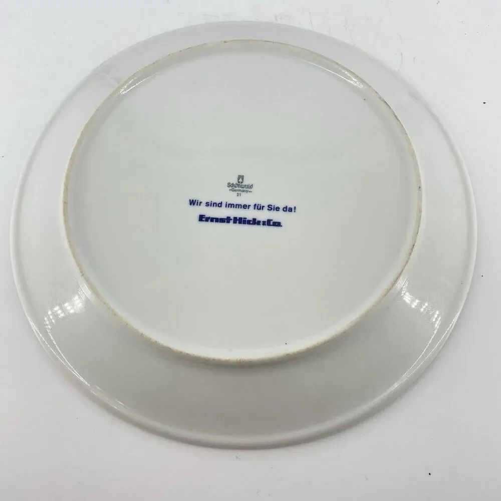 Vintage Schonwald Germany Blue Porcelain Display Plate 10.5” Ernst Huck